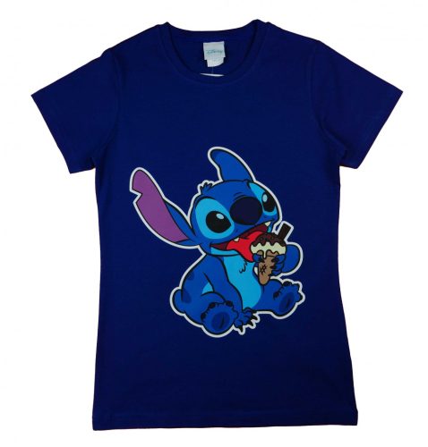 Rövid ujjú lányka póló Stitch mintával