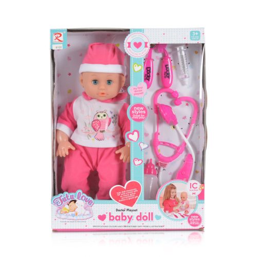 Moni Baba 36 cm doktor szett pink