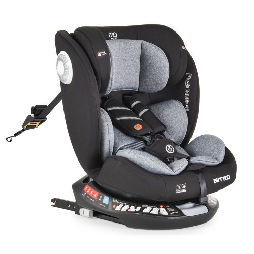 Moni Nitro autós ülés isofix 0-36kg 360fokban forgatható szürke