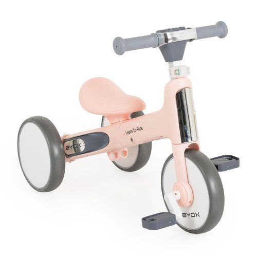 Moni Learn-to-ride mini futóbicikli 3 kerekű, összecsukható pink/rózsa