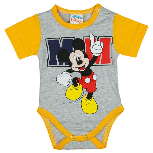 Disney Mickey rövid ujjú baba body szürke