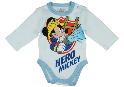 Disney Mickey tűzoltós hosszú ujjú baba body fehér