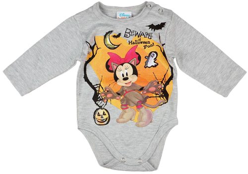 Disney Minnie halloween hosszú ujjú baba body szürke