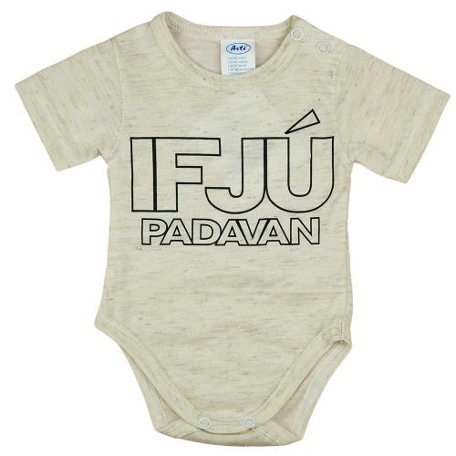 Rövid ujjú baba body "Ifjú padavan" felirattal