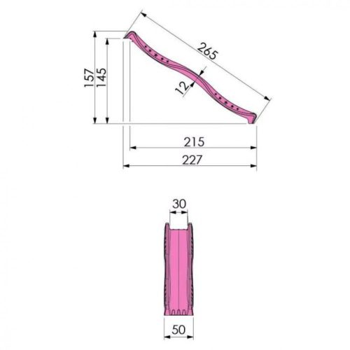 Jungle Gym pink csúszda - 2,65 m