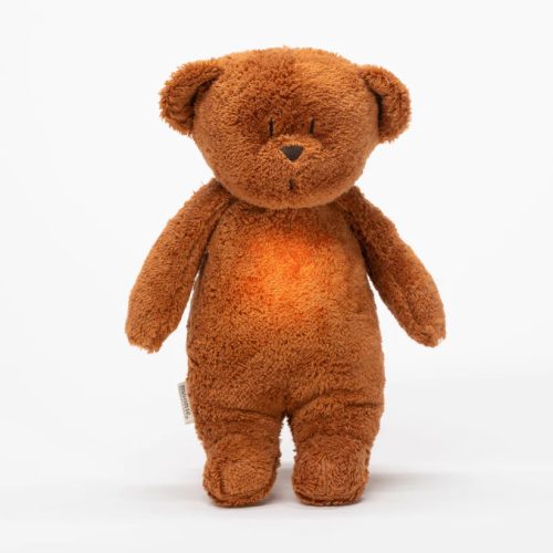 Moonie - Snuggle buddy dallammal és lámpával maci caramel natur