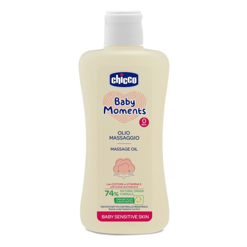 Babaolaj 200 ml -  sensitive Baby Moments gyapotmagolaj és E-vitamin - Chicco