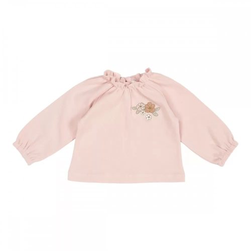 Little Dutch hosszú ujjú felső hímzéssel soft pink 68