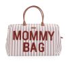 Childhome "Mommy Bag" Táska - terakotta/fehér csíkos