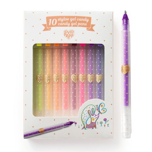 Zseléstoll készlet - 10 pasztell szín - 10 candy gel pens