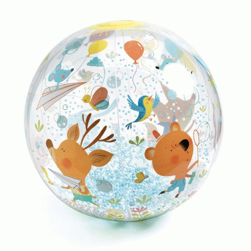 Djeco felfújható labda, ∅ 35 cm - Csörgő-zörgő labda - Bubbles ball