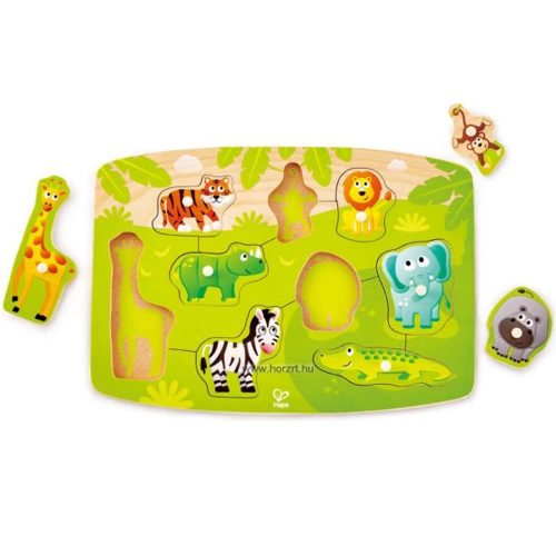 Hape Hape Fogantyús puzzle - vadállatok 24 hó+